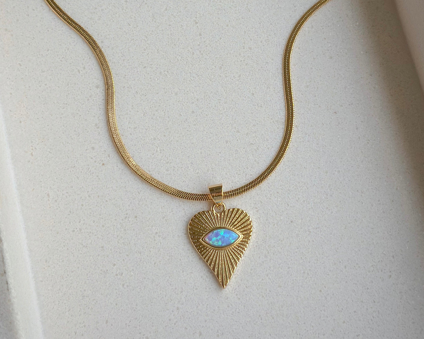 Eyes on You Opal Heart Necklace