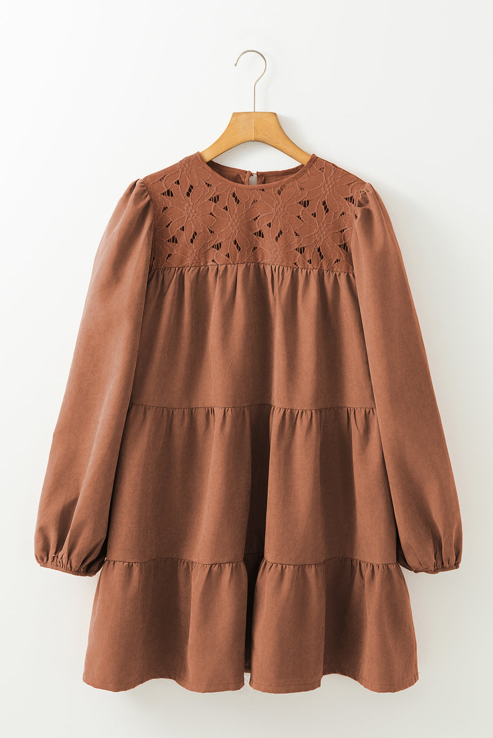 Chestnut Tiered Ruffled Mini Dress