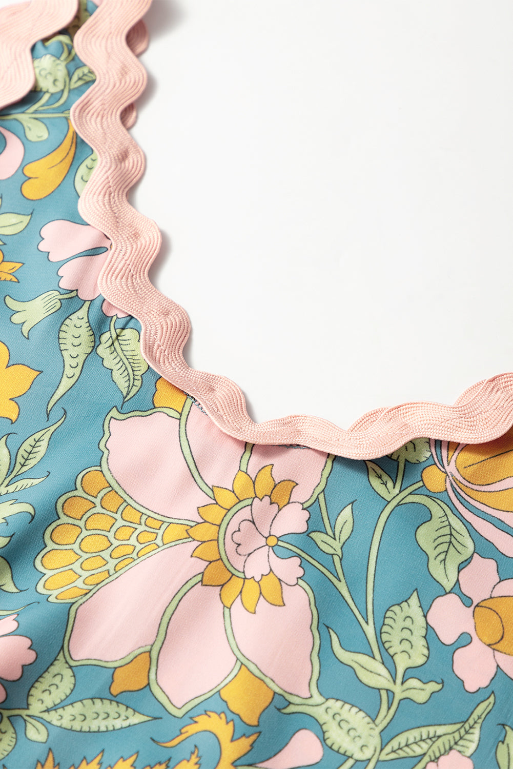 Sky Blue Floral Shift Mini Tank Dress