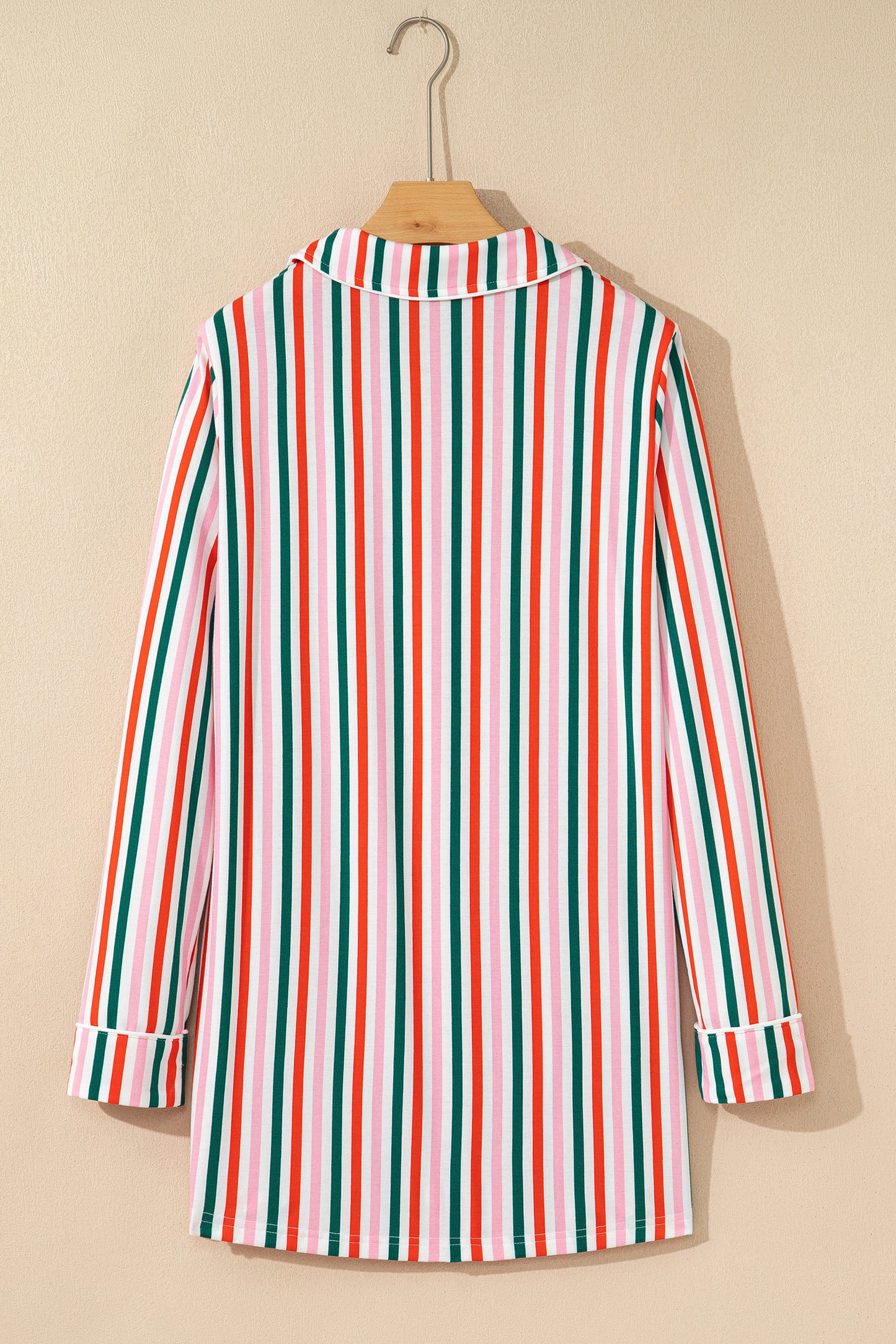 Christmas Striped Long Sleeve Shirt Style Lounge Dress