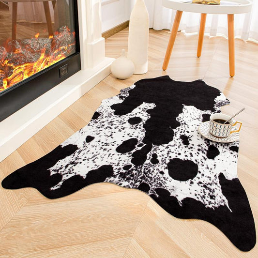 【Deals for You Days】Faux Cowhide Rug Faux Fur Rug Western Style Viral Non-Slip Room Decor Home Decor