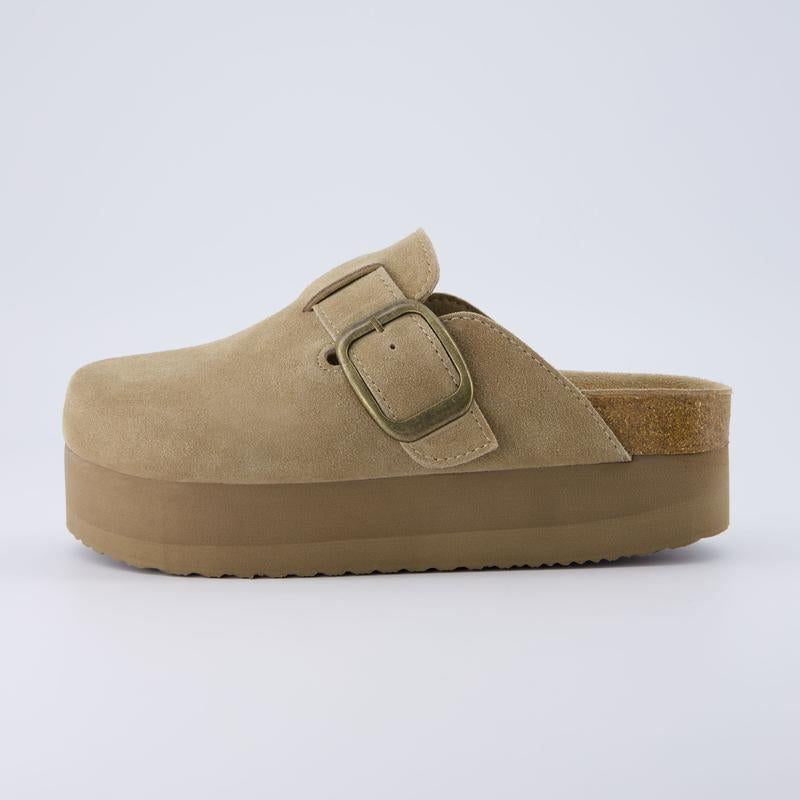 Cushionaire Women'S Granola 2 Suede Platform Clogs