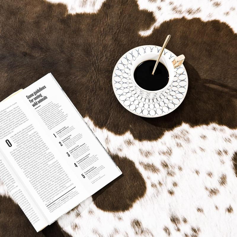 【Deals for You Days】Faux Cowhide Rug Faux Fur Rug Western Style Viral Non-Slip Room Decor Home Decor