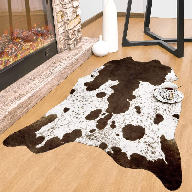 【Deals for You Days】Faux Cowhide Rug Faux Fur Rug Western Style Viral Non-Slip Room Decor Home Decor