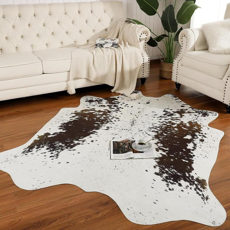 【Deals for You Days】Faux Cowhide Rug Faux Fur Rug Western Style Viral Non-Slip Room Decor Home Decor