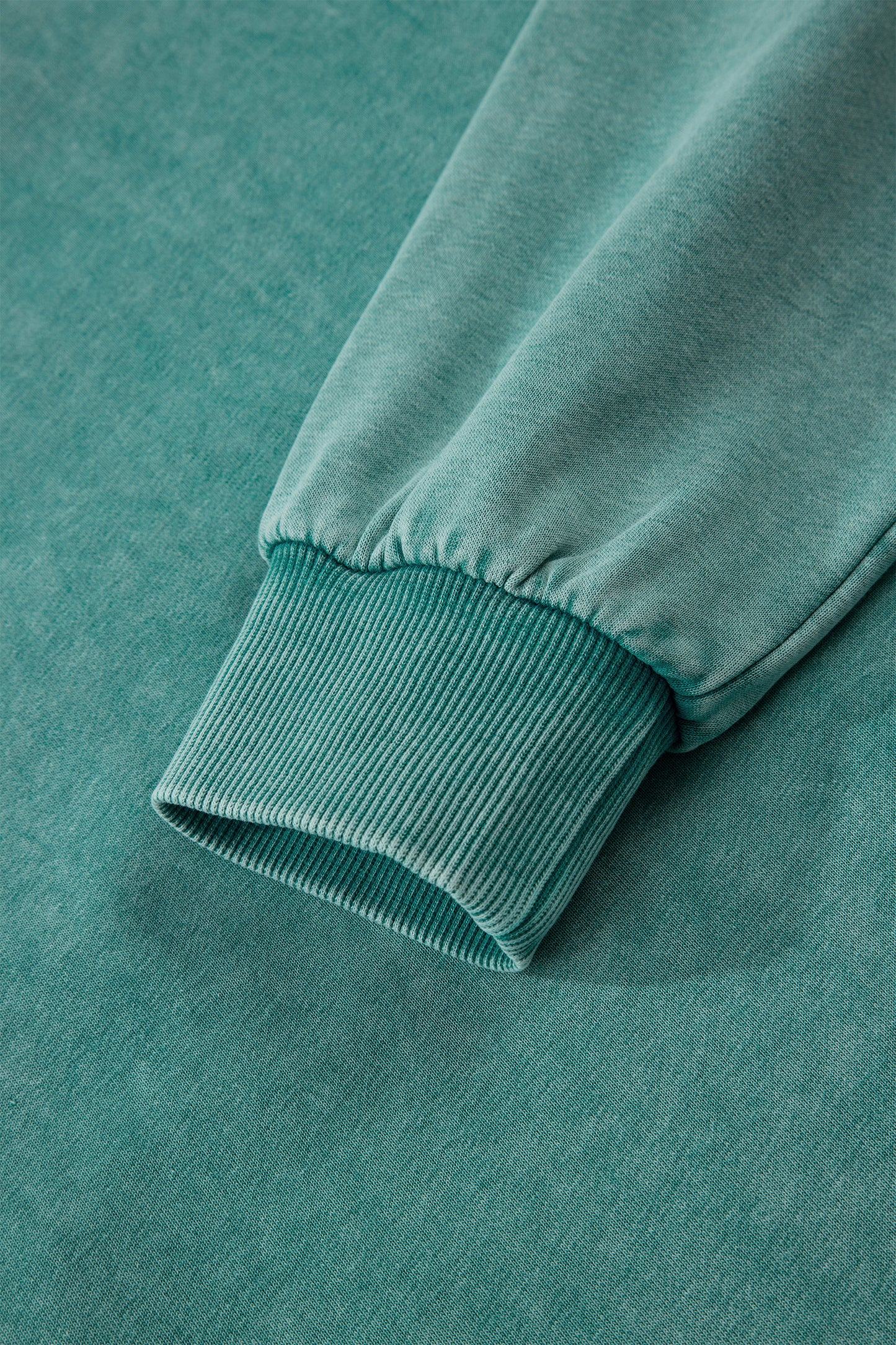 Half Zip Pocketed Mineral Wash Hoodie