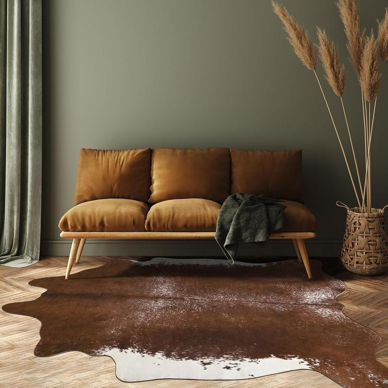 【Deals for You Days】Faux Cowhide Rug Faux Fur Rug Western Style Viral Non-Slip Room Decor Home Decor