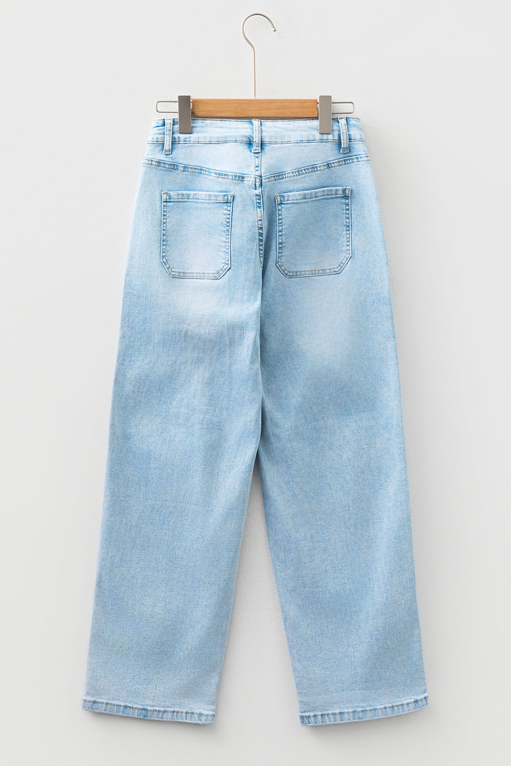 Exposed Stitch Detail Drawstring Barrel Jeans