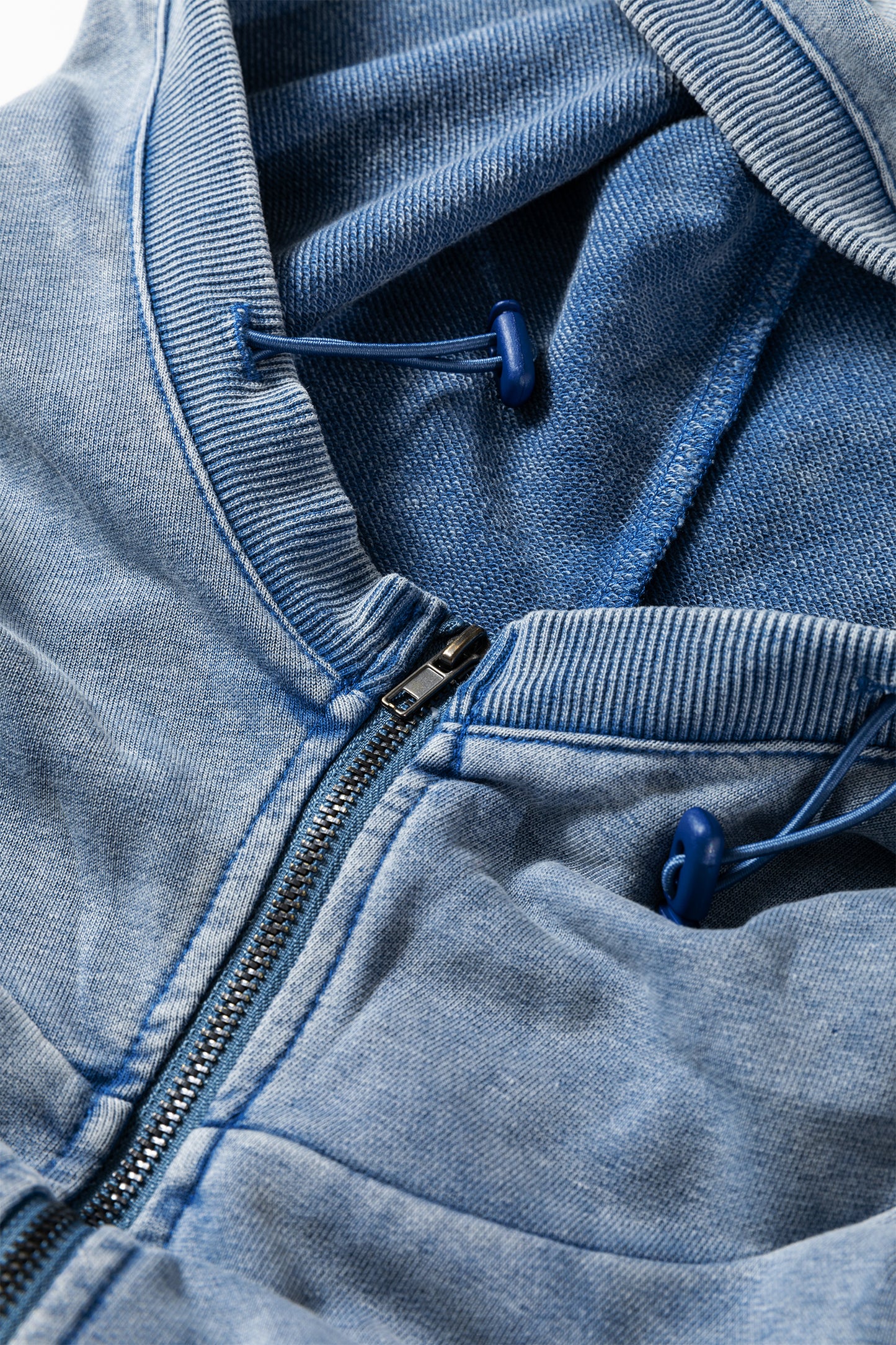 Half Zip Pocketed Mineral Wash Hoodie