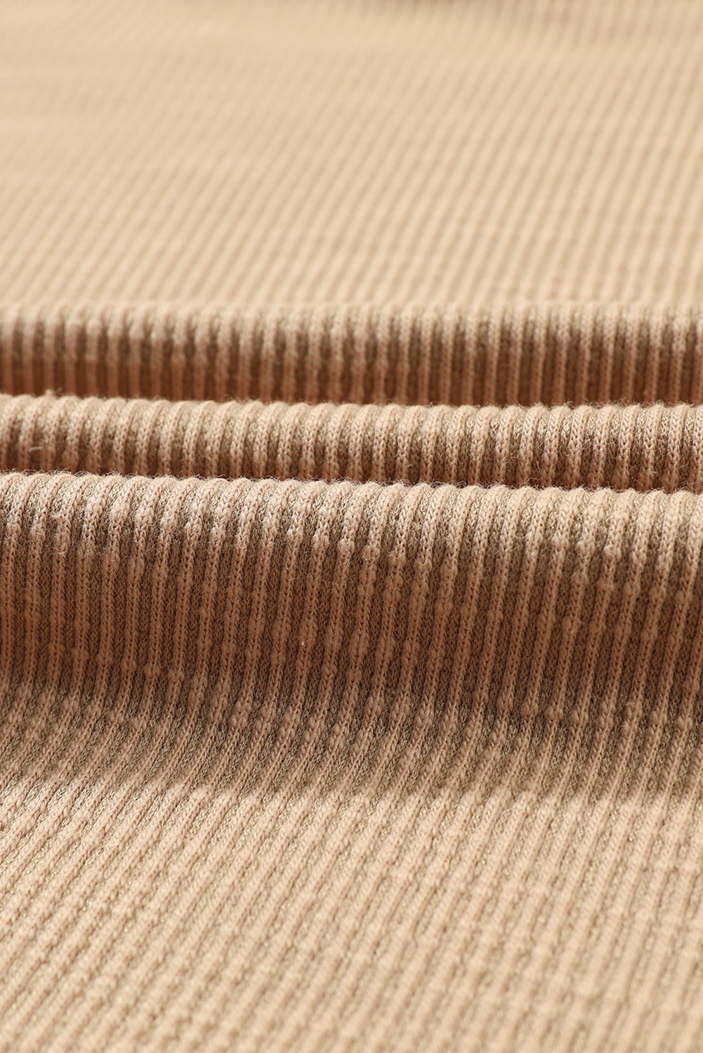 French Beige Floral Gauze Sleeve Ribbed Top