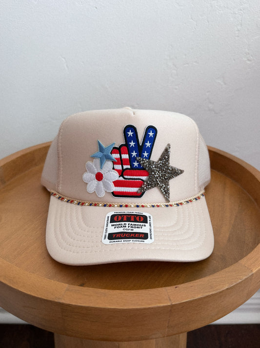 Tan American Honey Patch Trucker Hat