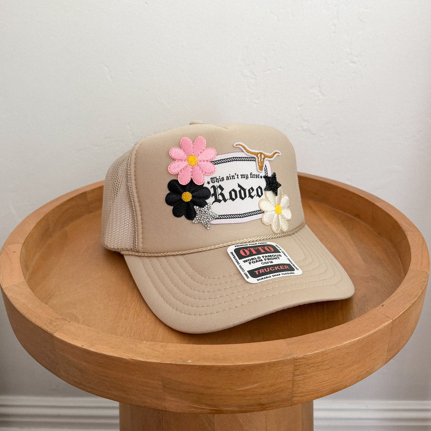 Khaki Ain't My First Rodeo Patch Trucker Hat