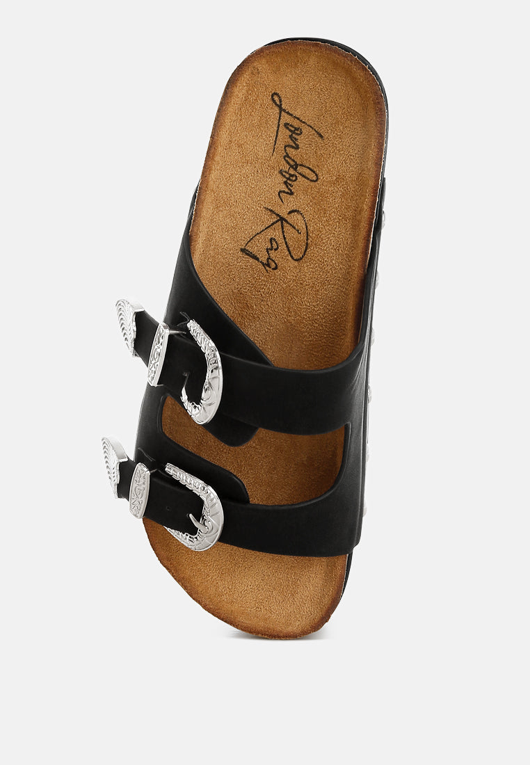 London Rag Faux Leather Flatform Slip Ons