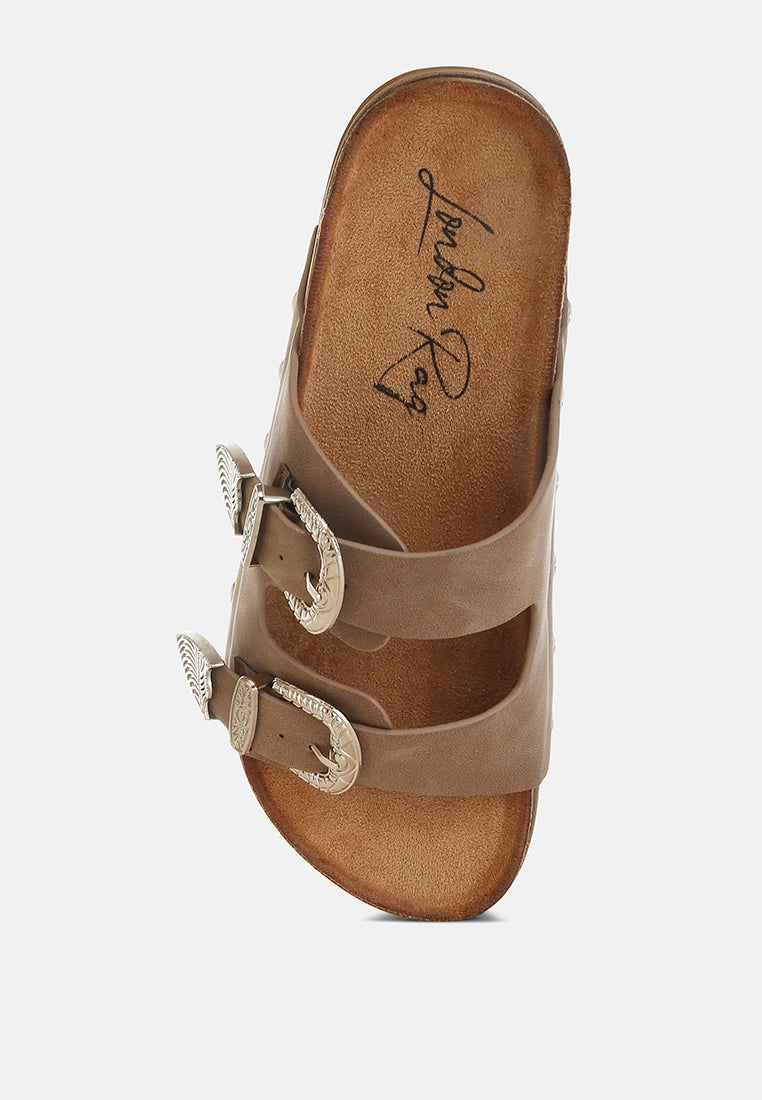 London Rag Faux Leather Flatform Slip Ons