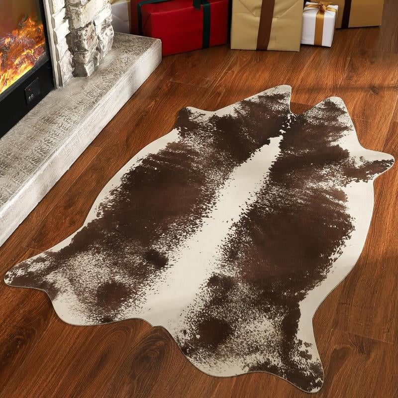 【Deals for You Days】Faux Cowhide Rug Faux Fur Rug Western Style Viral Non-Slip Room Decor Home Decor