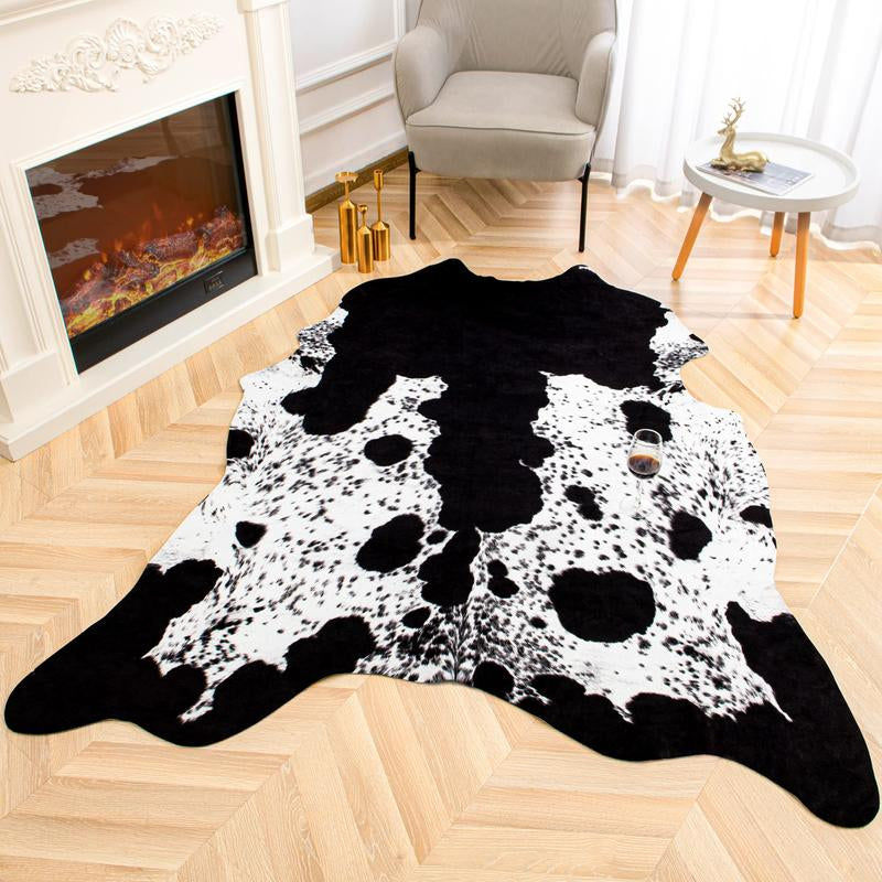 【Deals for You Days】Faux Cowhide Rug Faux Fur Rug Western Style Viral Non-Slip Room Decor Home Decor