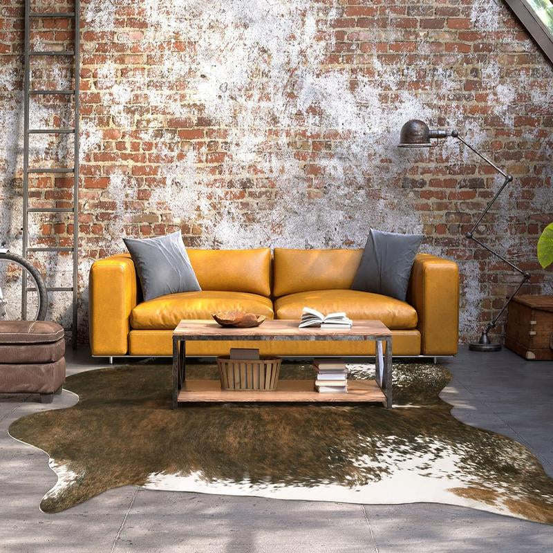 【Deals for You Days】Faux Cowhide Rug Faux Fur Rug Western Style Viral Non-Slip Room Decor Home Decor