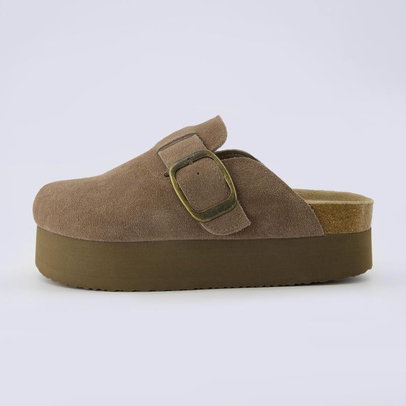 Cushionaire Women'S Granola 2 Suede Platform Clogs