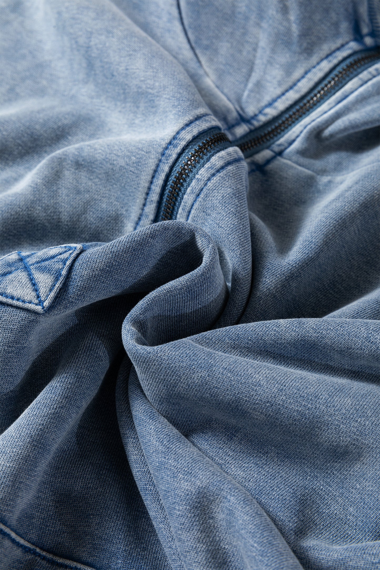 Half Zip Pocketed Mineral Wash Hoodie