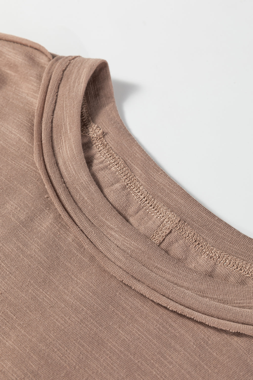 Dark Brown Sheer Lace Patchwork Casual Long Sleeve Tee