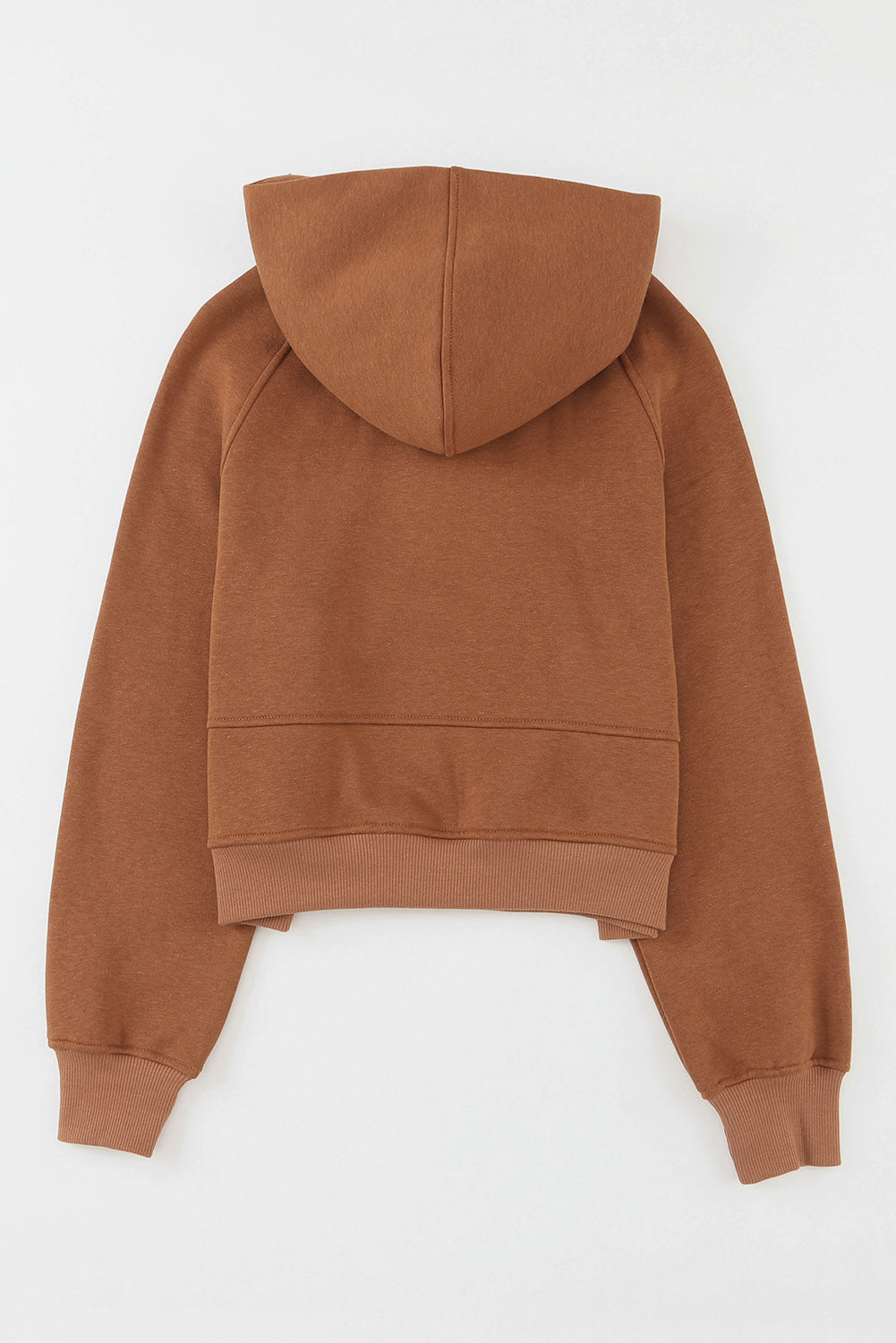 Brown Quarter Zip Pocket Hoodie