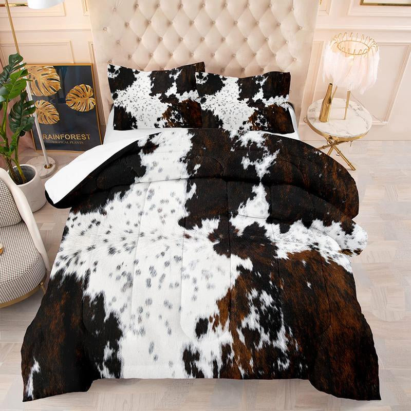Western Farmhouse Cow Print Comforter Set - Multiple Sizes Available Cow Print Bedding Set - Twin/Full/Queen/King Sizecow Print Comforter Set Western Bed Sets Western Aztec Bedding Sets Country Bed Sets Queen Comforter Set