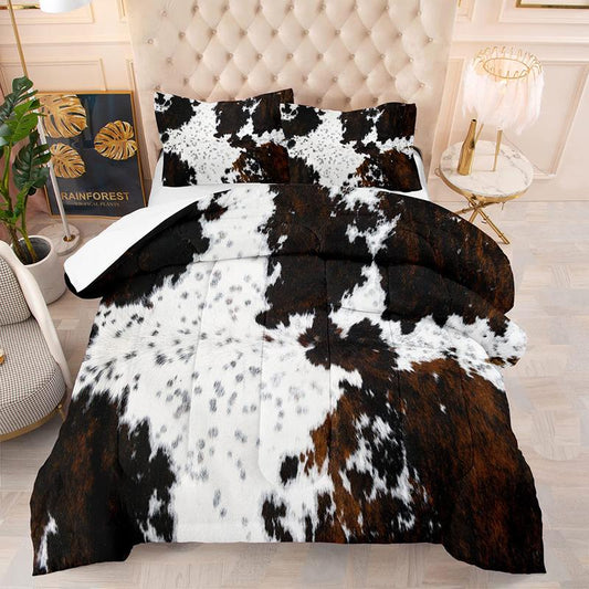 Western Farmhouse Cow Print Comforter Set - Multiple Sizes Available Cow Print Bedding Set - Twin/Full/Queen/King Sizecow Print Comforter Set Western Bed Sets Western Aztec Bedding Sets Country Bed Sets Queen Comforter Set